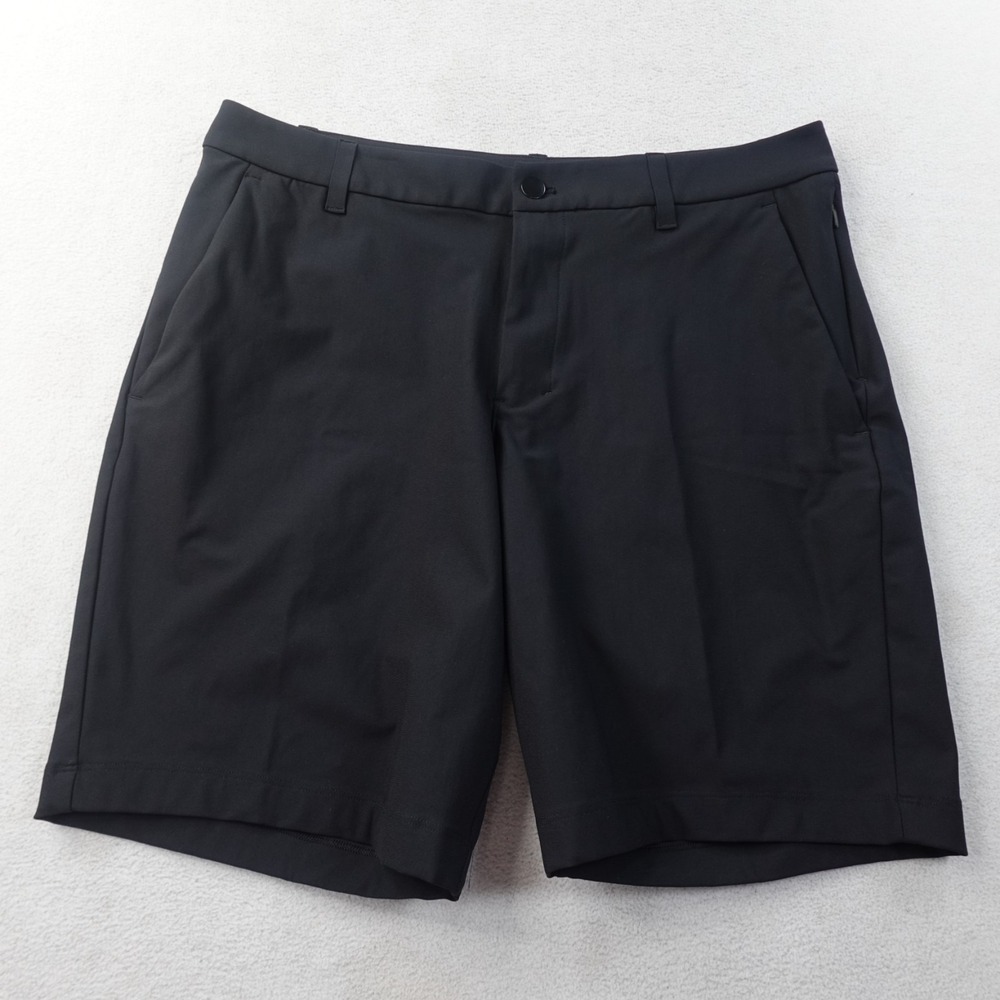 Lululemon ABC Classic-Fit Shorts Mens 32 Black 9" Warpstreme LM7BMIS Golf